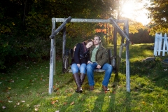 sitting on a bench engagement photo
